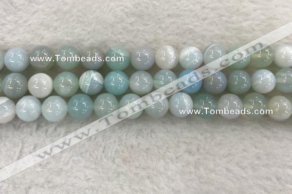 CAA1845 15.5 inches 14mm round banded agate gemstone beads