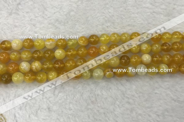 CAA1852 15.5 inches 8mm round banded agate gemstone beads