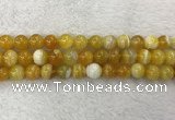 CAA1854 15.5 inches 12mm round banded agate gemstone beads