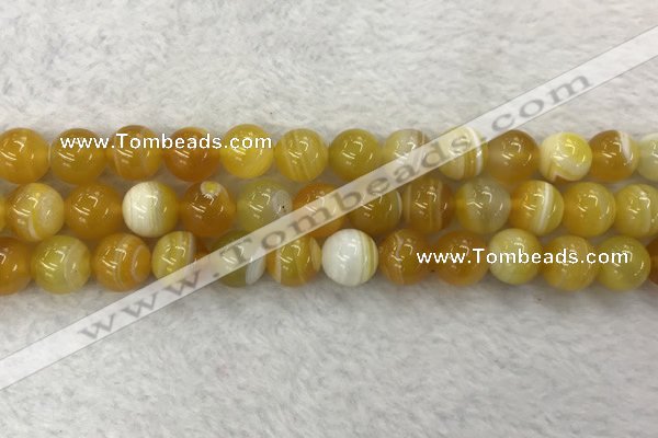 CAA1854 15.5 inches 12mm round banded agate gemstone beads