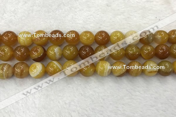 CAA1855 15.5 inches 14mm round banded agate gemstone beads