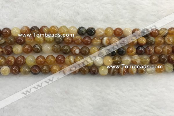 CAA1861 15.5 inches 6mm round banded agate gemstone beads