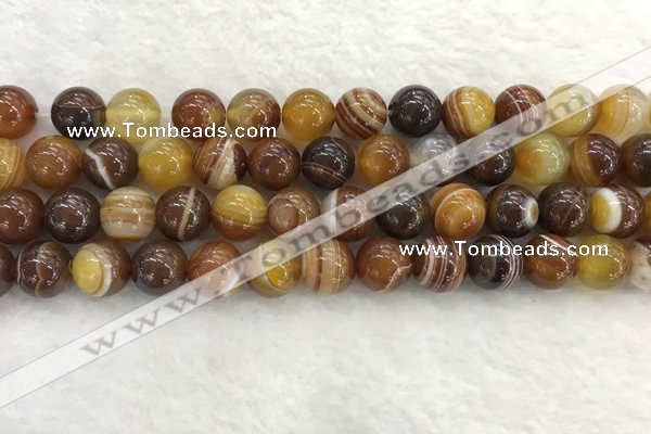 CAA1863 15.5 inches 10mm round banded agate gemstone beads