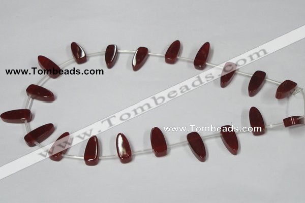 CAA187 15.5 inches 8*19mm freeform red agate gemstone beads