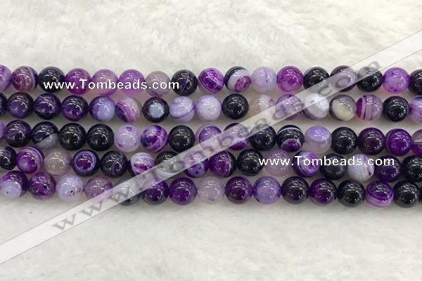 CAA1872 15.5 inches 8mm round banded agate gemstone beads