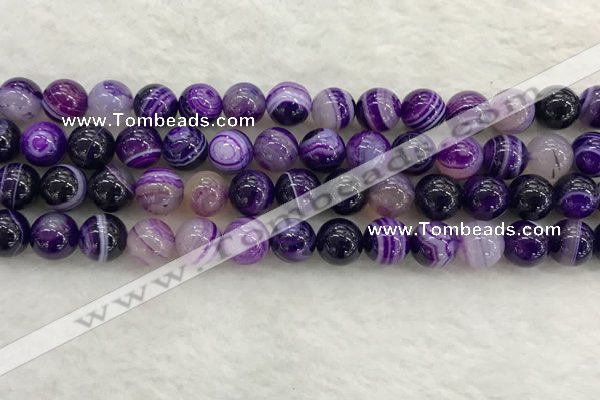 CAA1873 15.5 inches 10mm round banded agate gemstone beads