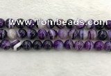 CAA1874 15.5 inches 12mm round banded agate gemstone beads