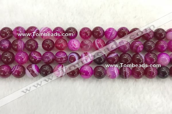 CAA1883 15.5 inches 10mm round banded agate gemstone beads