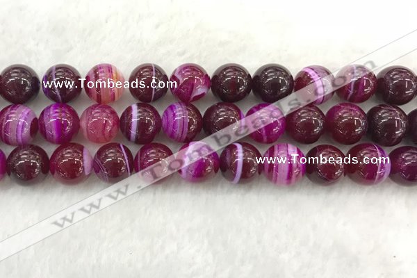 CAA1885 15.5 inches 14mm round banded agate gemstone beads