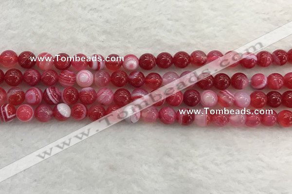 CAA1892 15.5 inches 8mm round banded agate gemstone beads