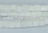 CAA19 15.5 inches 6*6mm cube white agate gemstone beads wholesale