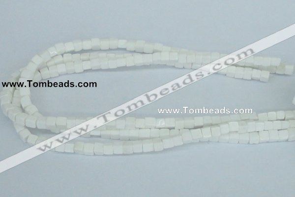 CAA19 15.5 inches 6*6mm cube white agate gemstone beads wholesale