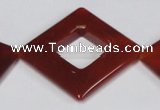 CAA190 15.5 inches 32*32mm diamond red agate gemstone beads