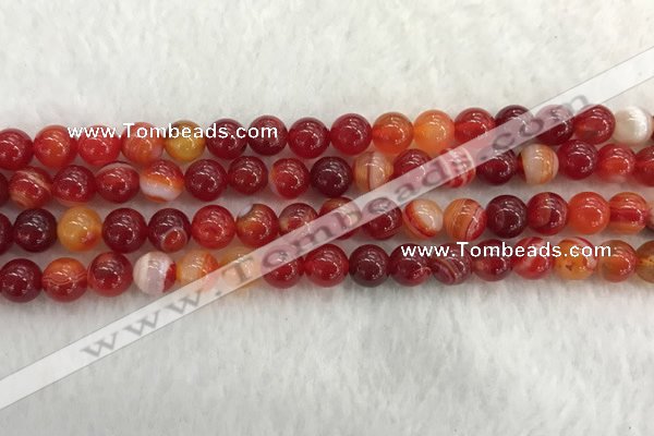 CAA1912 15.5 inches 8mm round banded agate gemstone beads