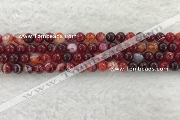 CAA1921 15.5 inches 6mm round banded agate gemstone beads