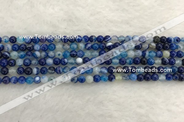 CAA1930 15.5 inches 4mm round banded agate gemstone beads