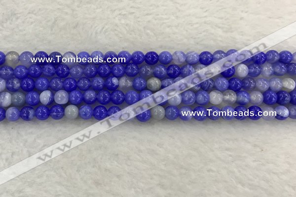 CAA1940 15.5 inches 4mm round banded agate gemstone beads