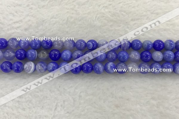 CAA1942 15.5 inches 8mm round banded agate gemstone beads