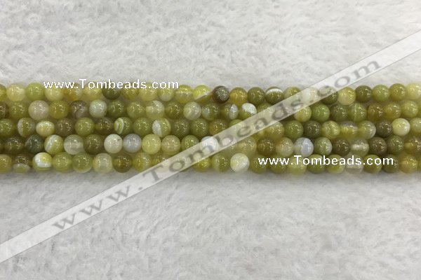 CAA1950 15.5 inches 4mm round banded agate gemstone beads