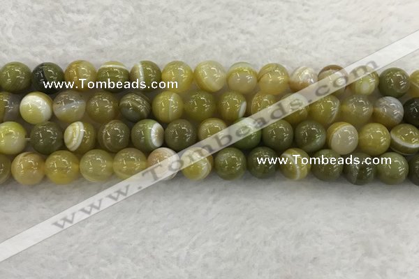 CAA1953 15.5 inches 10mm round banded agate gemstone beads