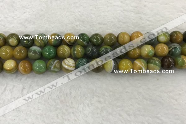 CAA1963 15.5 inches 10mm round banded agate gemstone beads