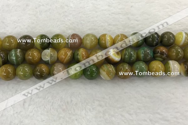 CAA1964 15.5 inches 12mm round banded agate gemstone beads