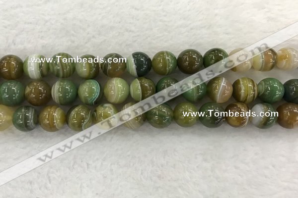 CAA1975 15.5 inches 14mm round banded agate gemstone beads