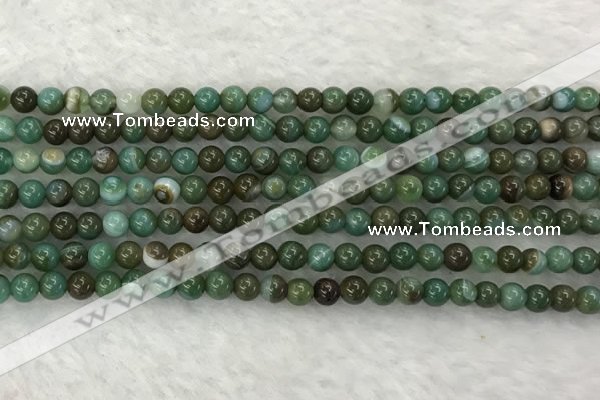 CAA1990 15.5 inches 4mm round banded agate gemstone beads