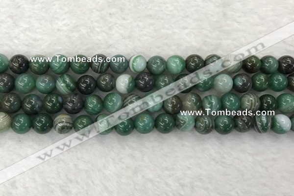 CAA1992 15.5 inches 8mm round banded agate gemstone beads