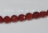 CAA200 15.5 inches 6mm faceted round red agate gemstone beads