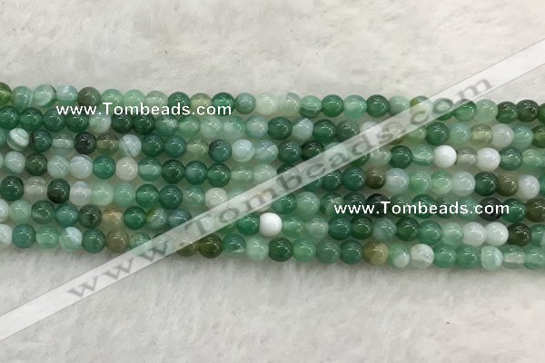 CAA2000 15.5 inches 4mm round banded agate gemstone beads