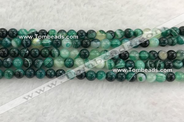 CAA2011 15.5 inches 6mm round banded agate gemstone beads