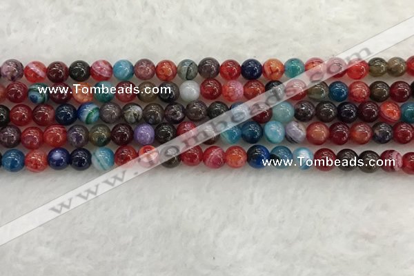 CAA2041 15.5 inches 6mm round banded agate gemstone beads