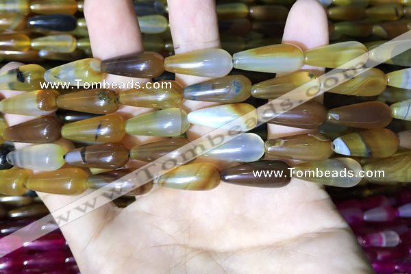 CAA2051 15.5 inches 8*20mm teardrop agate beads wholesale