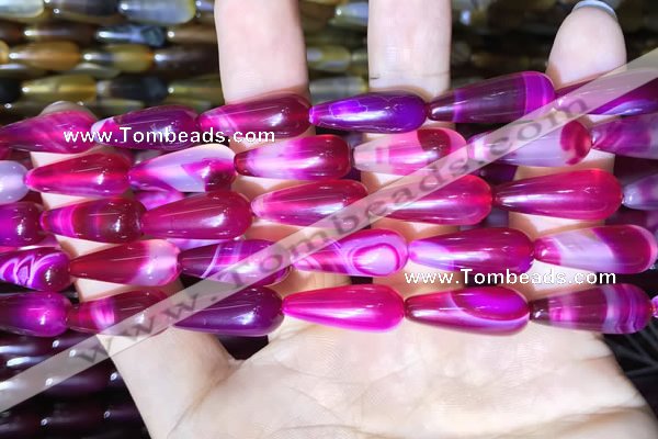 CAA2053 15.5 inches 8*20mm teardrop agate beads wholesale