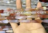 CAA2065 15.5 inches 10*30mm teardrop agate beads wholesale