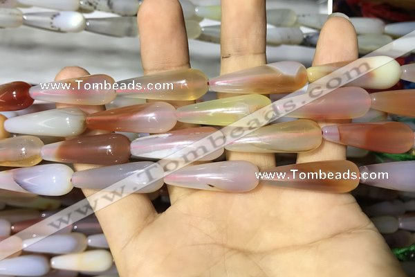 CAA2065 15.5 inches 10*30mm teardrop agate beads wholesale