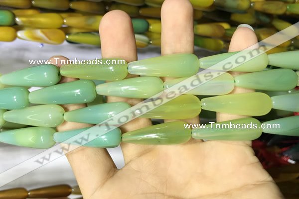 CAA2068 15.5 inches 10*30mm teardrop agate beads wholesale