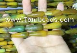 CAA2070 15.5 inches 10*30mm teardrop agate beads wholesale