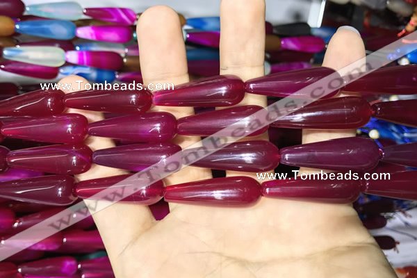 CAA2073 15.5 inches 10*30mm teardrop agate beads wholesale