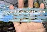 CAA2075 15.5 inches 10*30mm teardrop agate beads wholesale