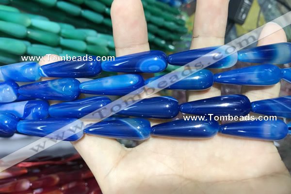 CAA2076 15.5 inches 10*30mm teardrop agate beads wholesale