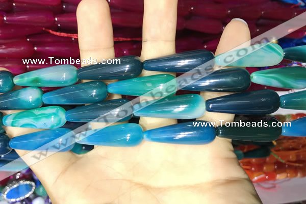 CAA2078 15.5 inches 10*30mm teardrop agate beads wholesale