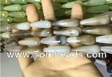 CAA2092 15.5 inches 10*30mm faceted teardrop agate beads