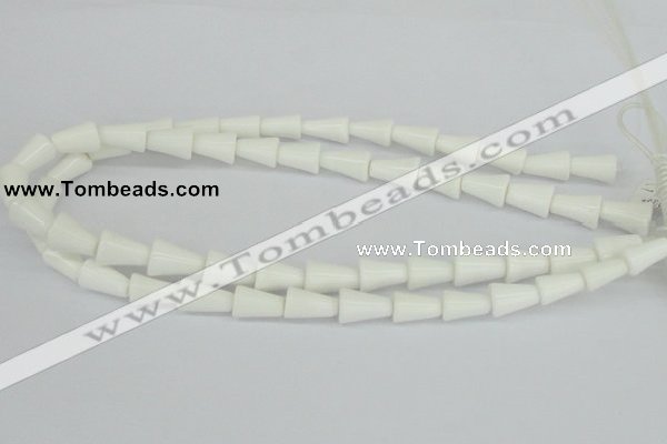 CAA21 15.5 inches 10*14mm bell white agate gemstone beads