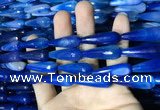 CAA2100 15.5 inches 10*30mm faceted teardrop agate beads