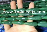 CAA2105 15.5 inches 10*30mm faceted teardrop agate beads