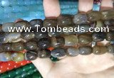 CAA2113 15.5 inches 10*14mm drum agate beads wholesale