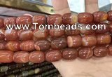 CAA2119 15.5 inches 10*14mm drum agate beads wholesale