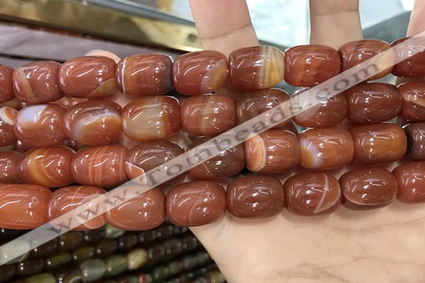 CAA2119 15.5 inches 10*14mm drum agate beads wholesale